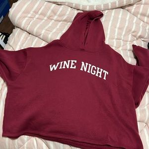 Wine night cropped hoodie